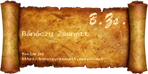 Bánóczy Zsanett névjegykártya