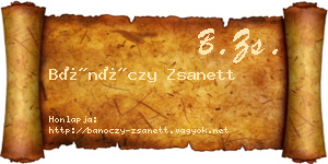 Bánóczy Zsanett névjegykártya